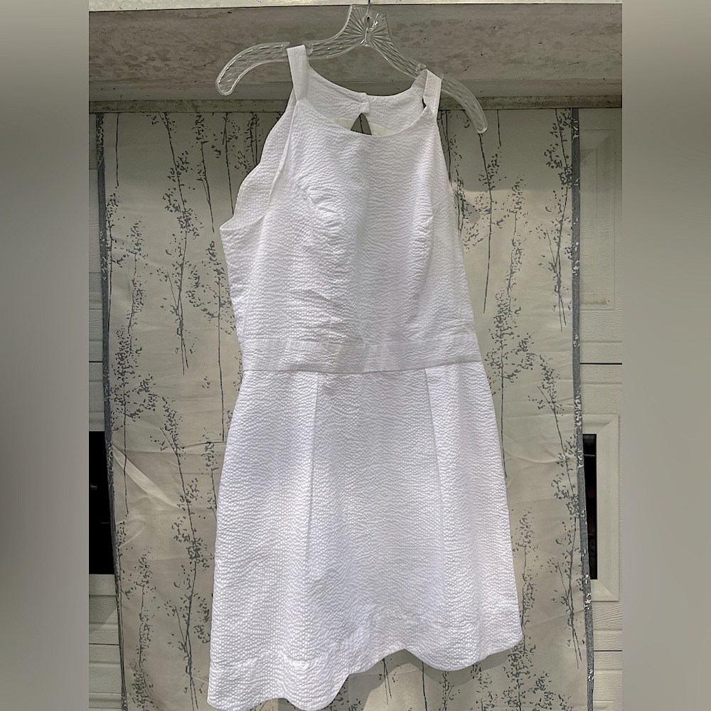 Lauren James White Seersucker Dress size L